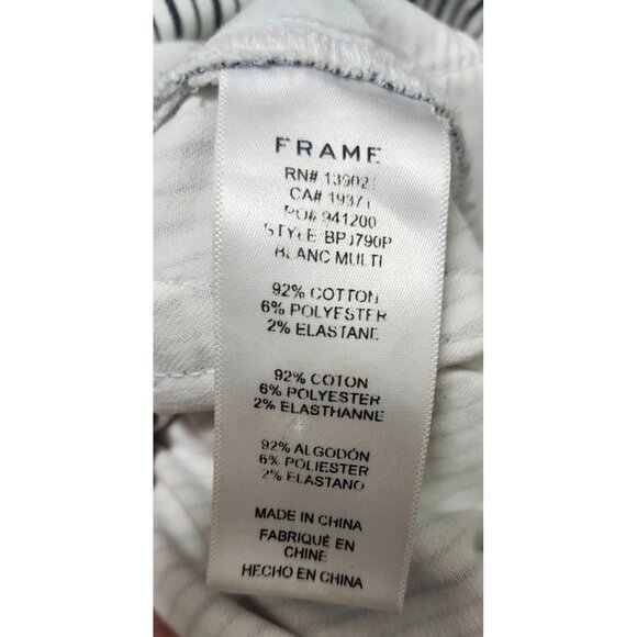 Frame Jeans Womens Size 28 Black White Railroad Stripe Belted Pleated Paperbag - Picture 7 of 11